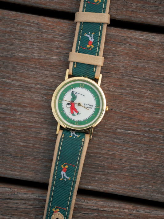 1980-90s "SPORT QUARTZ" Golf Animated Watch