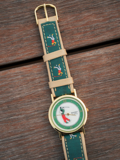 1980-90s "SPORT QUARTZ" Golf Animated Watch