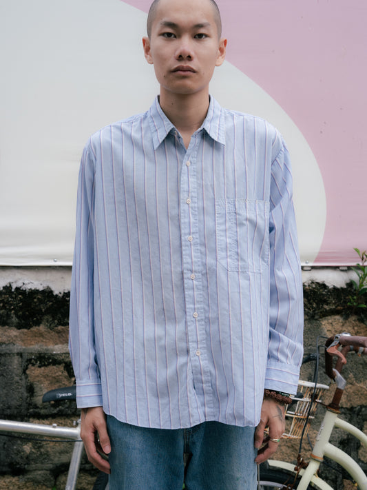 "WRANGLER" Striped Long Sleeve Button-Up Shirt