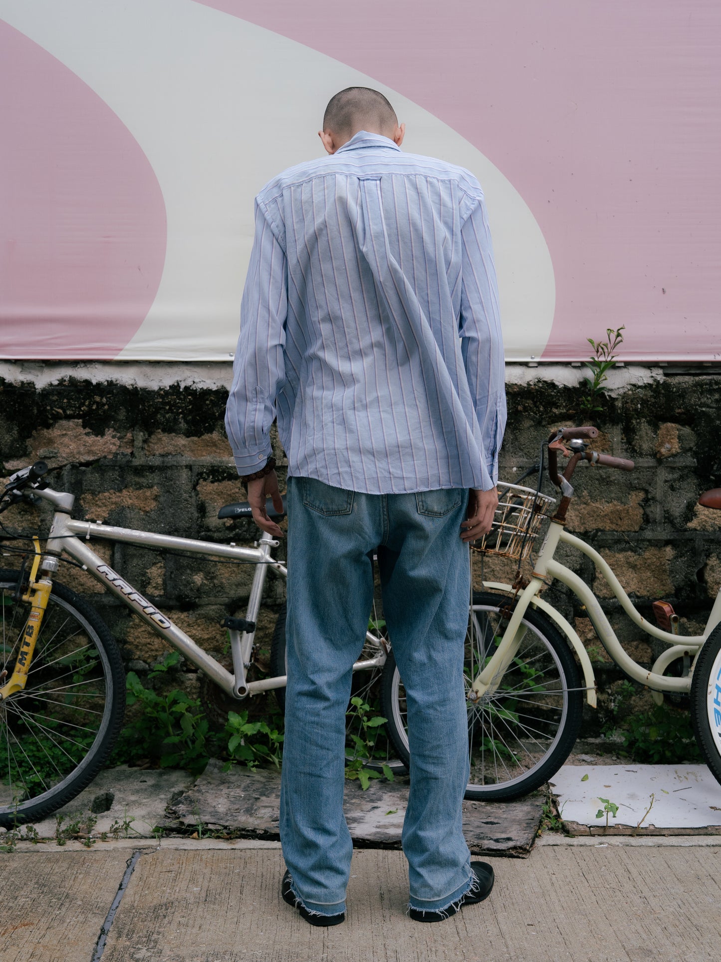 "WRANGLER" Striped Long Sleeve Button-Up Shirt