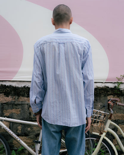 「WRANGLER」條紋長袖羈扣襯衫