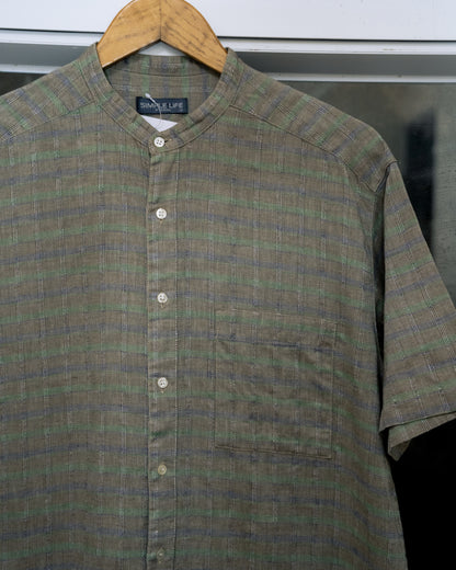 “RENOWN”立領短袖襯衫