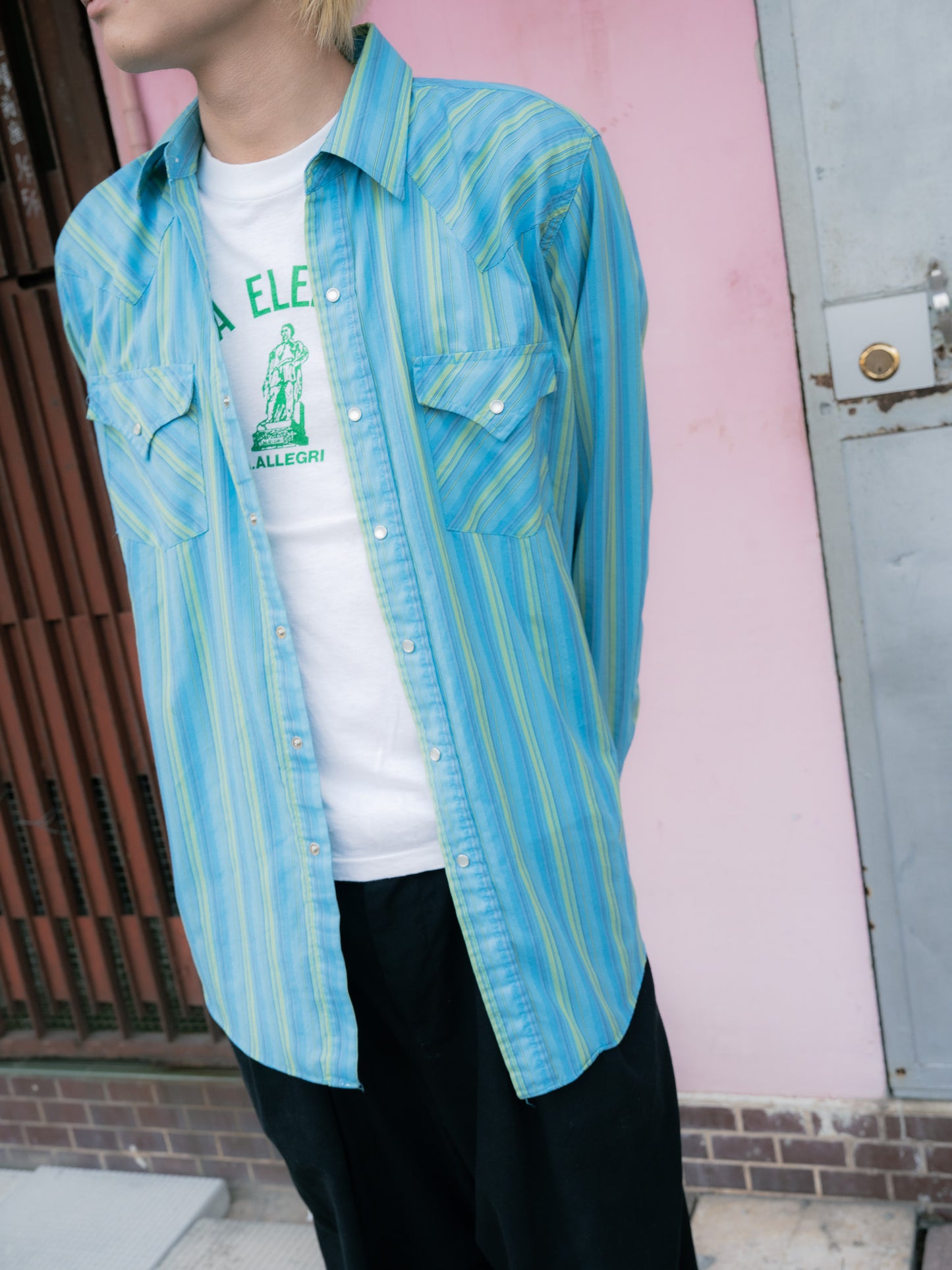 "ELY CATTLEMAN" Striped Long Sleeves Western Snap Shirt