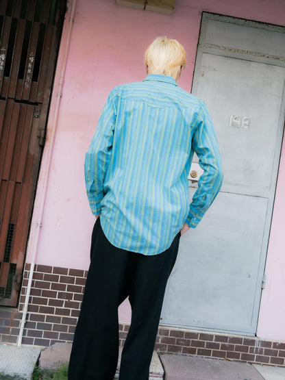 "ELY CATTLEMAN" Striped Long Sleeves Western Snap Shirt