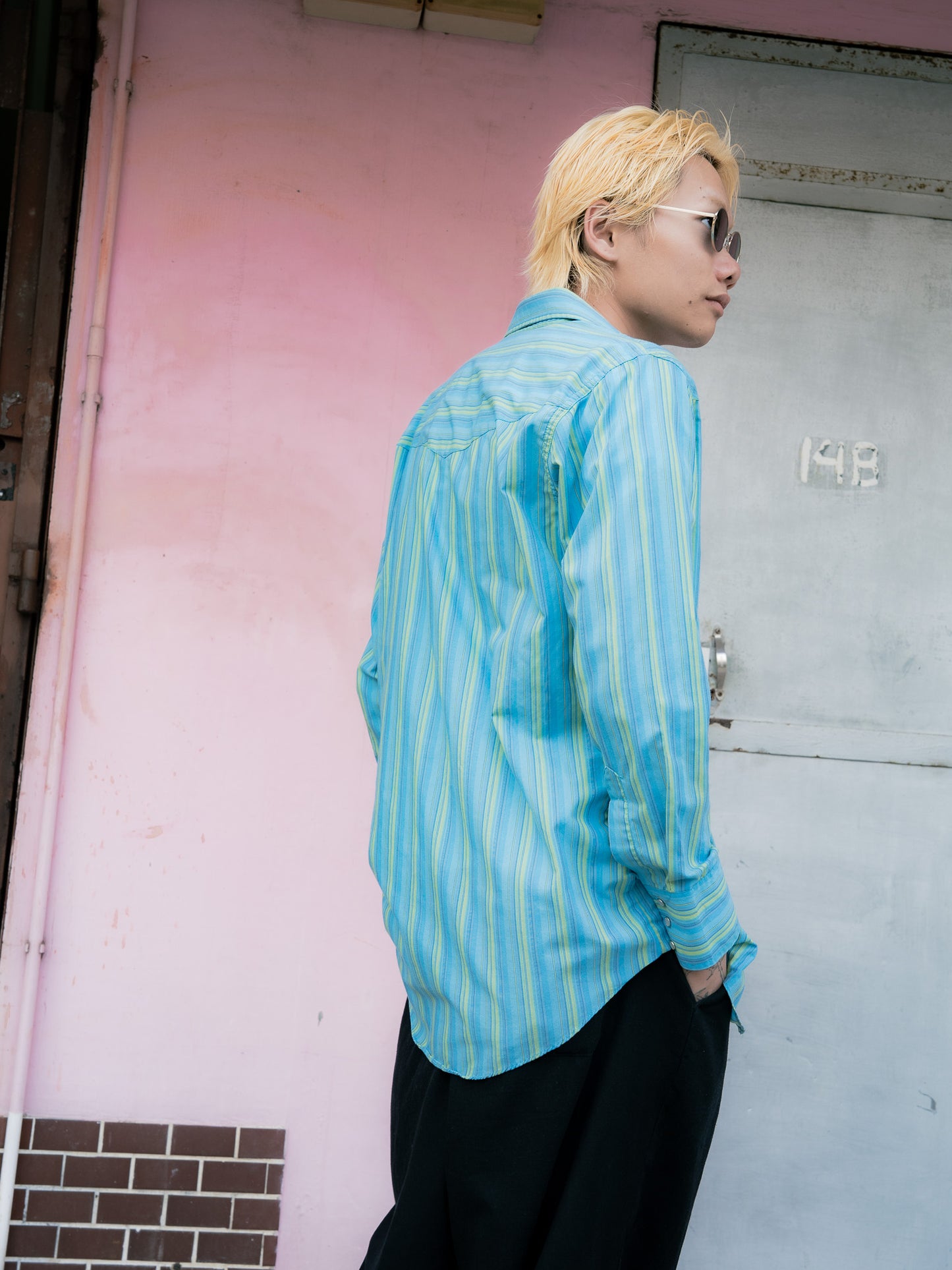 "ELY CATTLEMAN" Striped Long Sleeves Western Snap Shirt