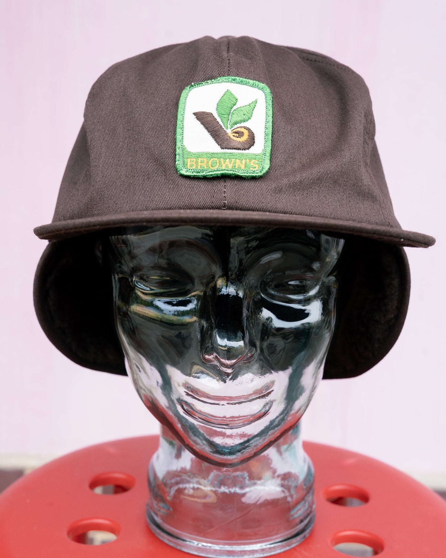1980s "K-Products" Brown's Seed Fleece Ear-Flap Winter Hat