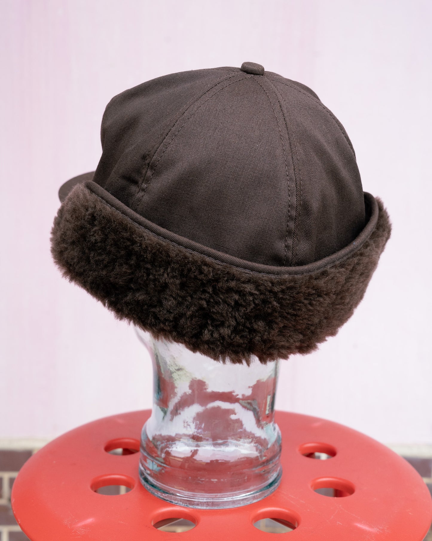 1980s "K-Products" Brown's Seed Fleece Ear-Flap Winter Hat