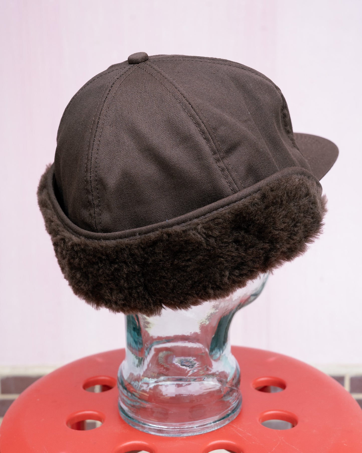 1980s "K-Products" Brown's Seed Fleece Ear-Flap Winter Hat