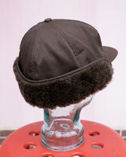 1980s "K-Products" Brown's Seed Fleece Ear-Flap Winter Hat