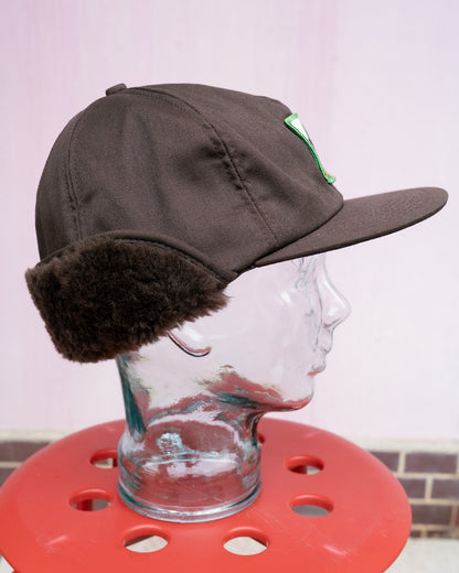 1980s "K-Products" Brown's Seed Fleece Ear-Flap Winter Hat