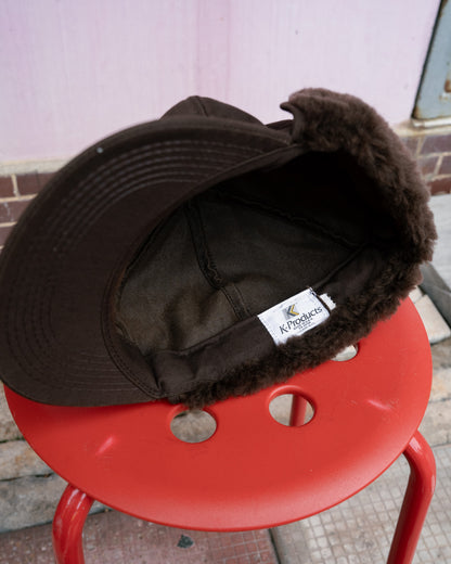 1980s "K-Products" Brown's Seed Fleece Ear-Flap Winter Hat