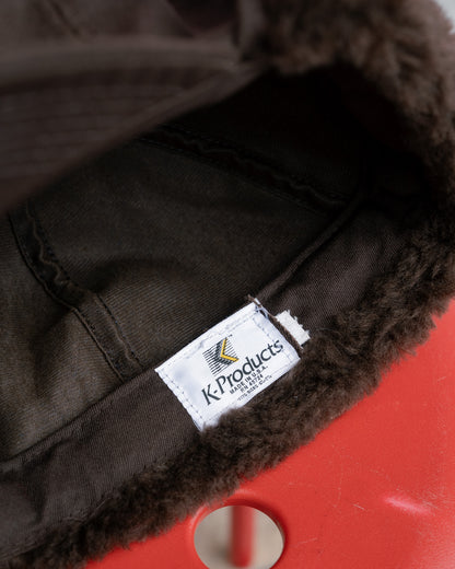 1980s "K-Products" Brown's Seed Fleece Ear-Flap Winter Hat