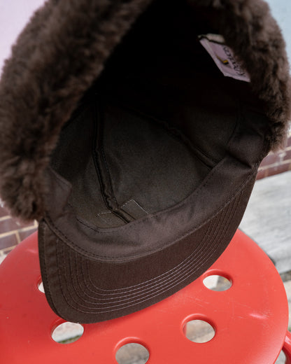 1980s "K-Products" Brown's Seed Fleece Ear-Flap Winter Hat