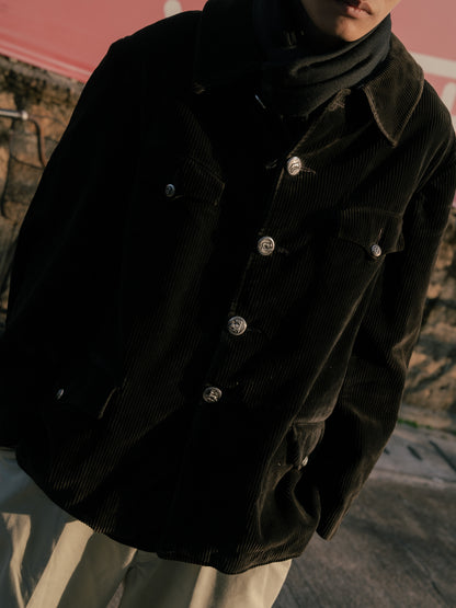 1940-50s French Heavy Corduroy Hunting Jacket