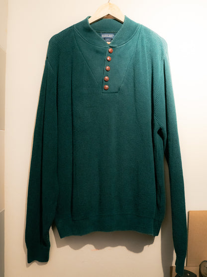 1990s "LANDS' END" Henley Knit Sweater
