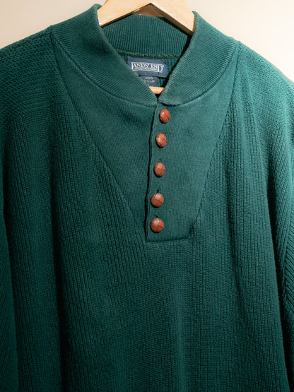 1990s "LANDS' END" Henley Knit Sweater