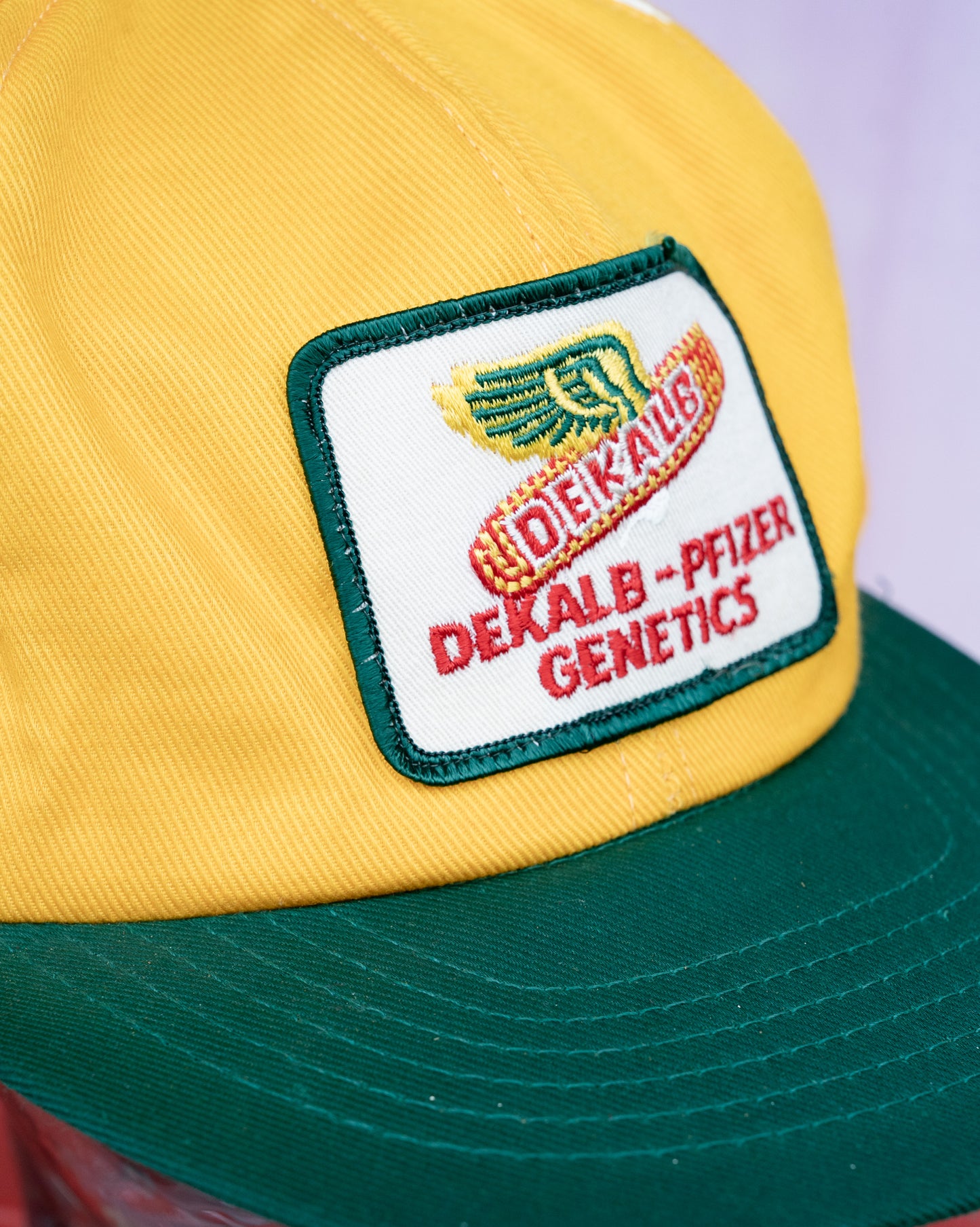 Early 1980s DeKalb Pfizer Genetics Two-Tone Ear Flap Hat