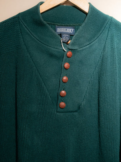 1990s "LANDS' END" Henley Knit Sweater