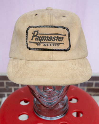 1980s "Paramount Cap Mfg Co." Paymaster Seeds Faux Suede Cap