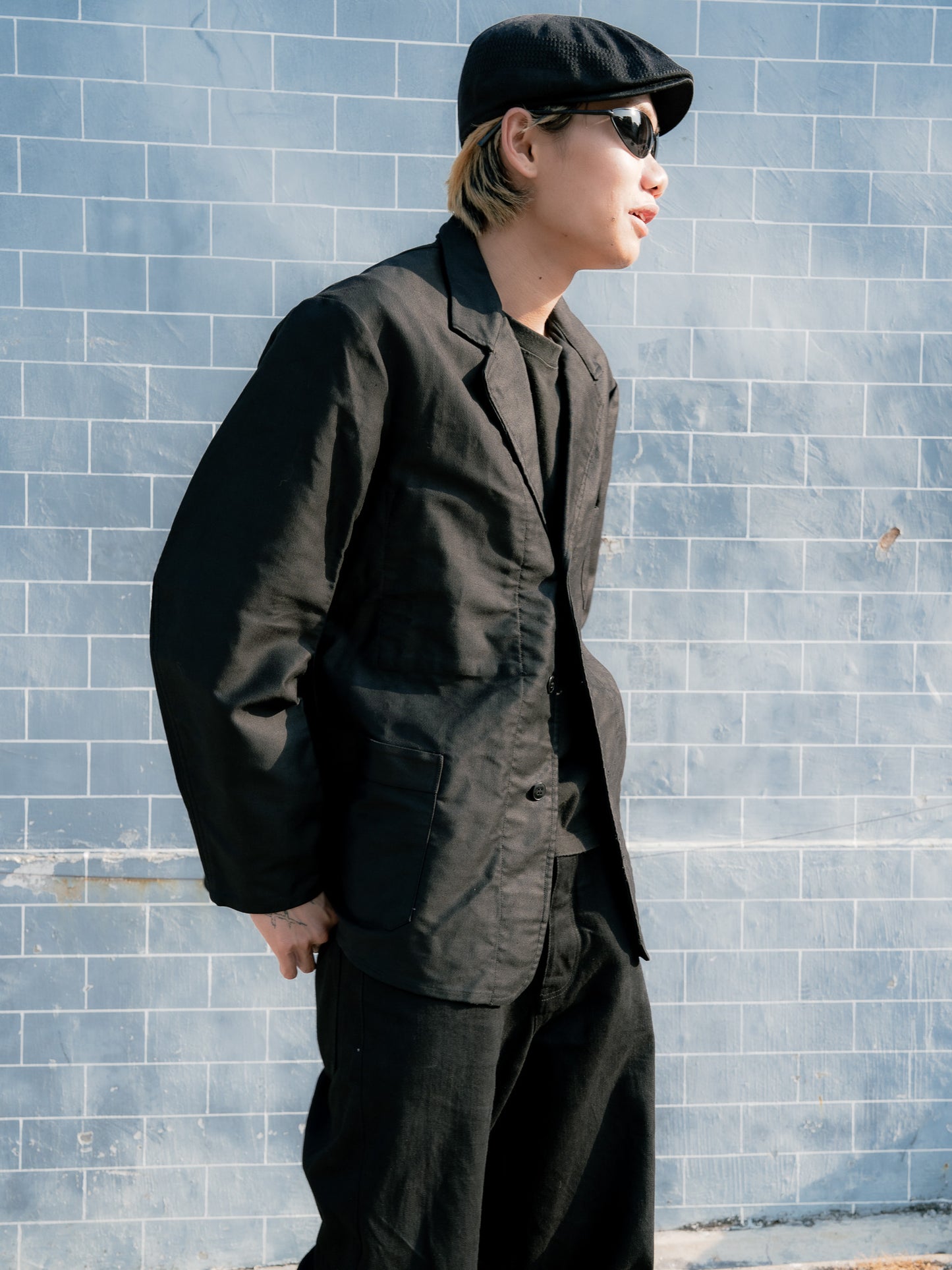 1950s French "LIVRADOR" Black Moleskin Lapeled Work Jacket - Deadstock