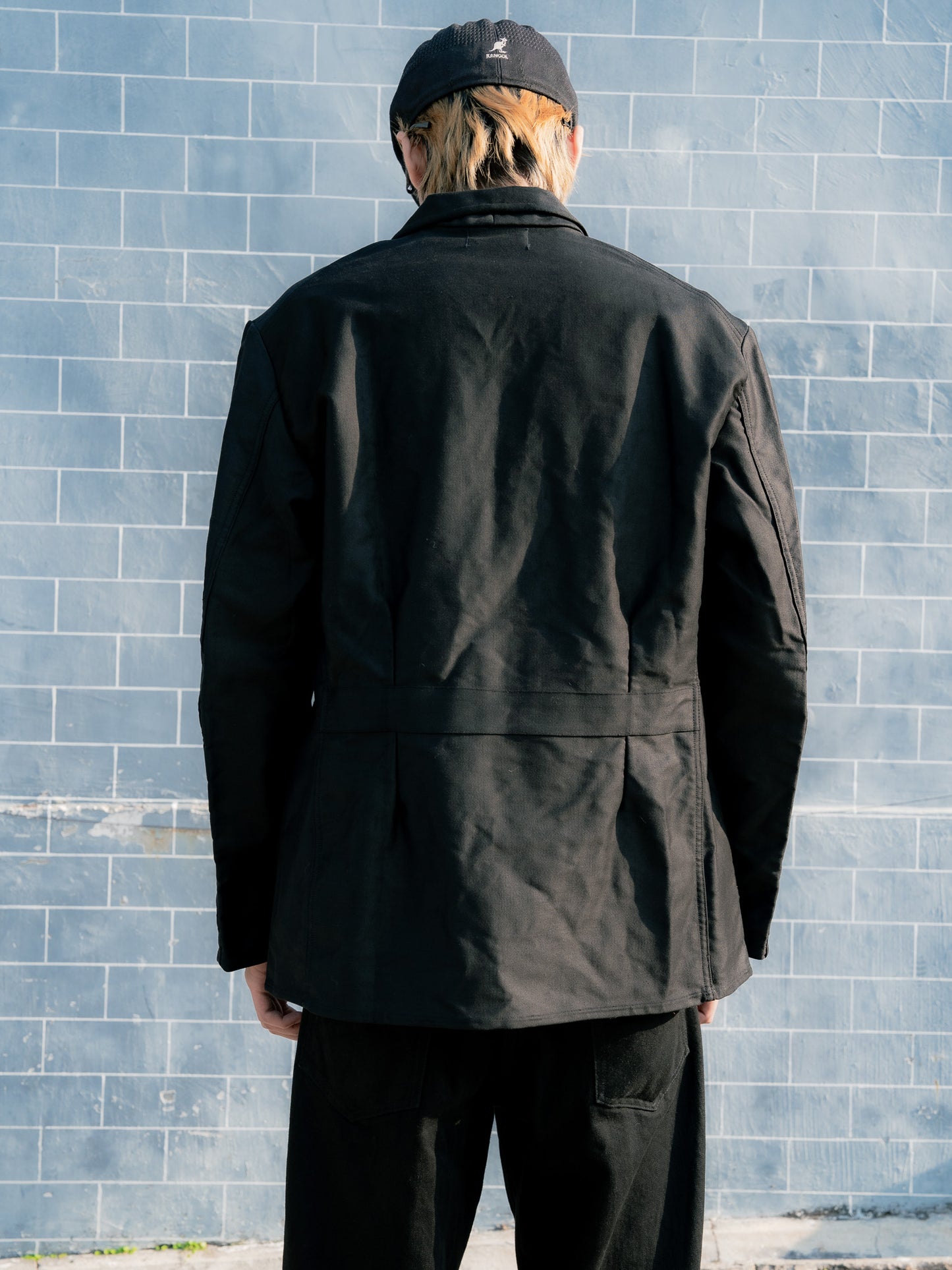 1950s French "LIVRADOR" Black Moleskin Lapeled Work Jacket - Deadstock