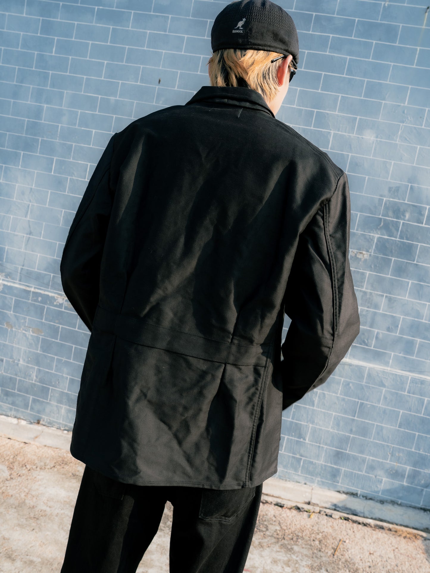 1950s French "LIVRADOR" Black Moleskin Lapeled Work Jacket - Deadstock