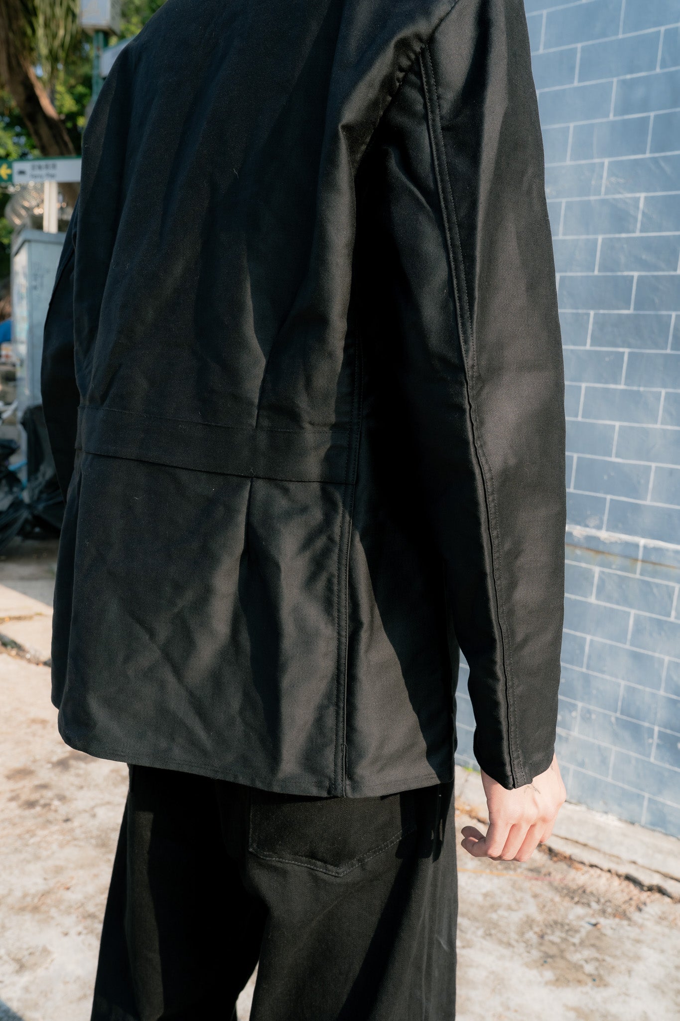 1950s French "LIVRADOR" Black Moleskin Lapeled Work Jacket - Deadstock
