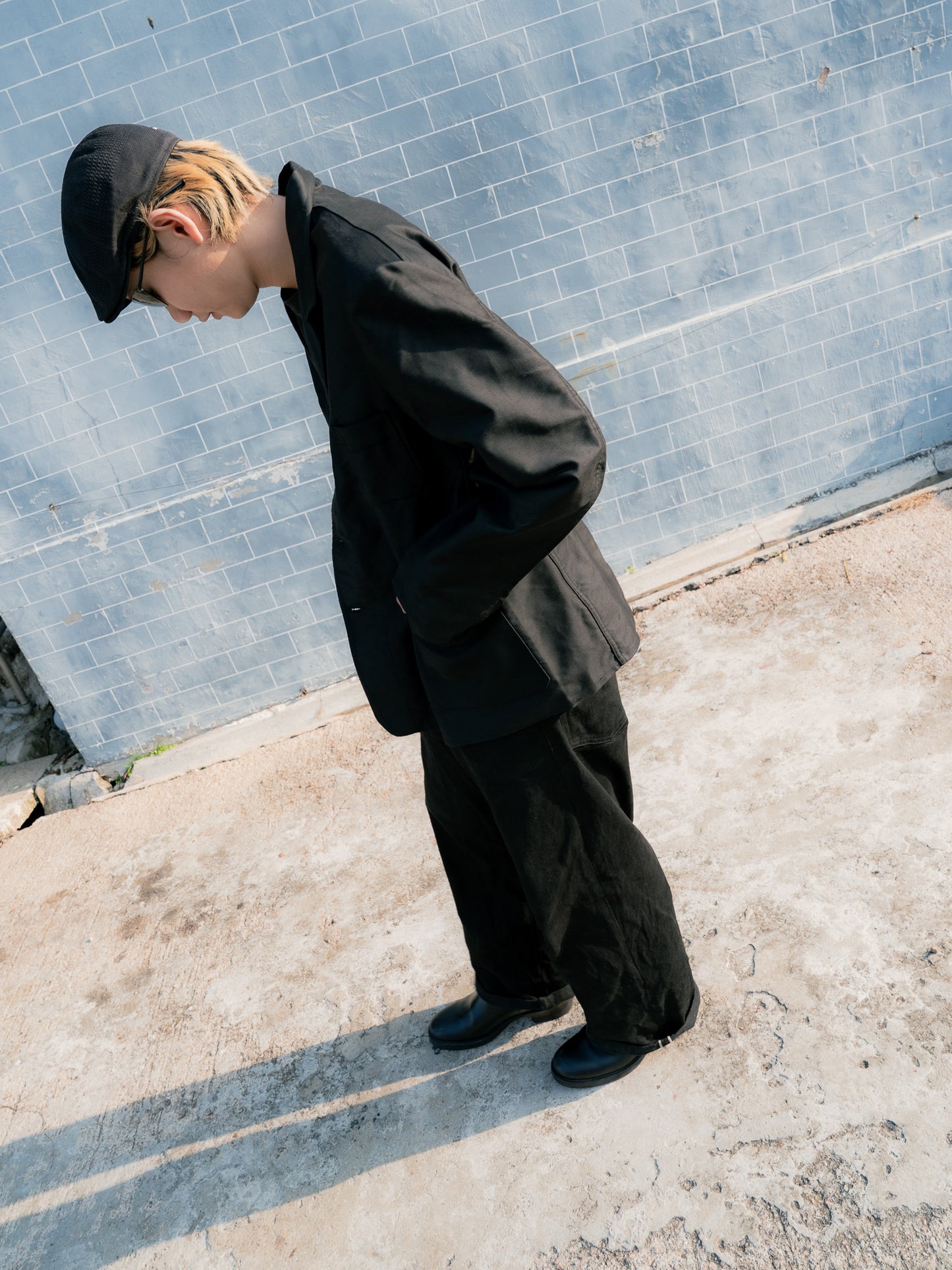 1950s French "LIVRADOR" Black Moleskin Lapeled Work Jacket - Deadstock