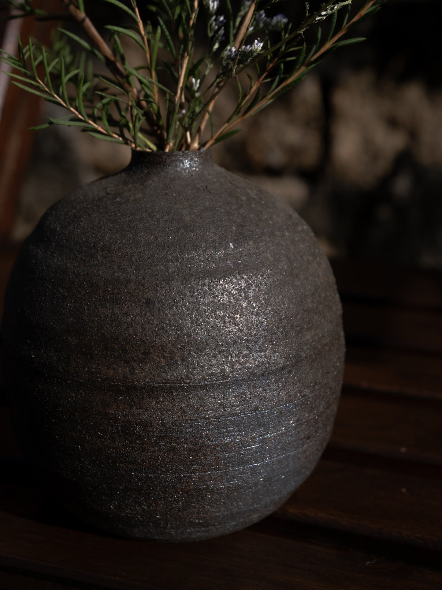 SHOWA ERA - Vase 昭和時期 備前燒 清窯 丸型 一輪挿し 花器