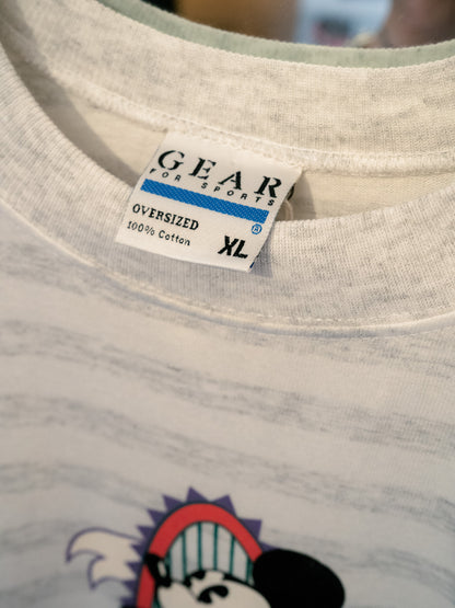 1990s "GEAR FOR SPORTS" Disney Trio Character Oversized Striped Tee - NOS