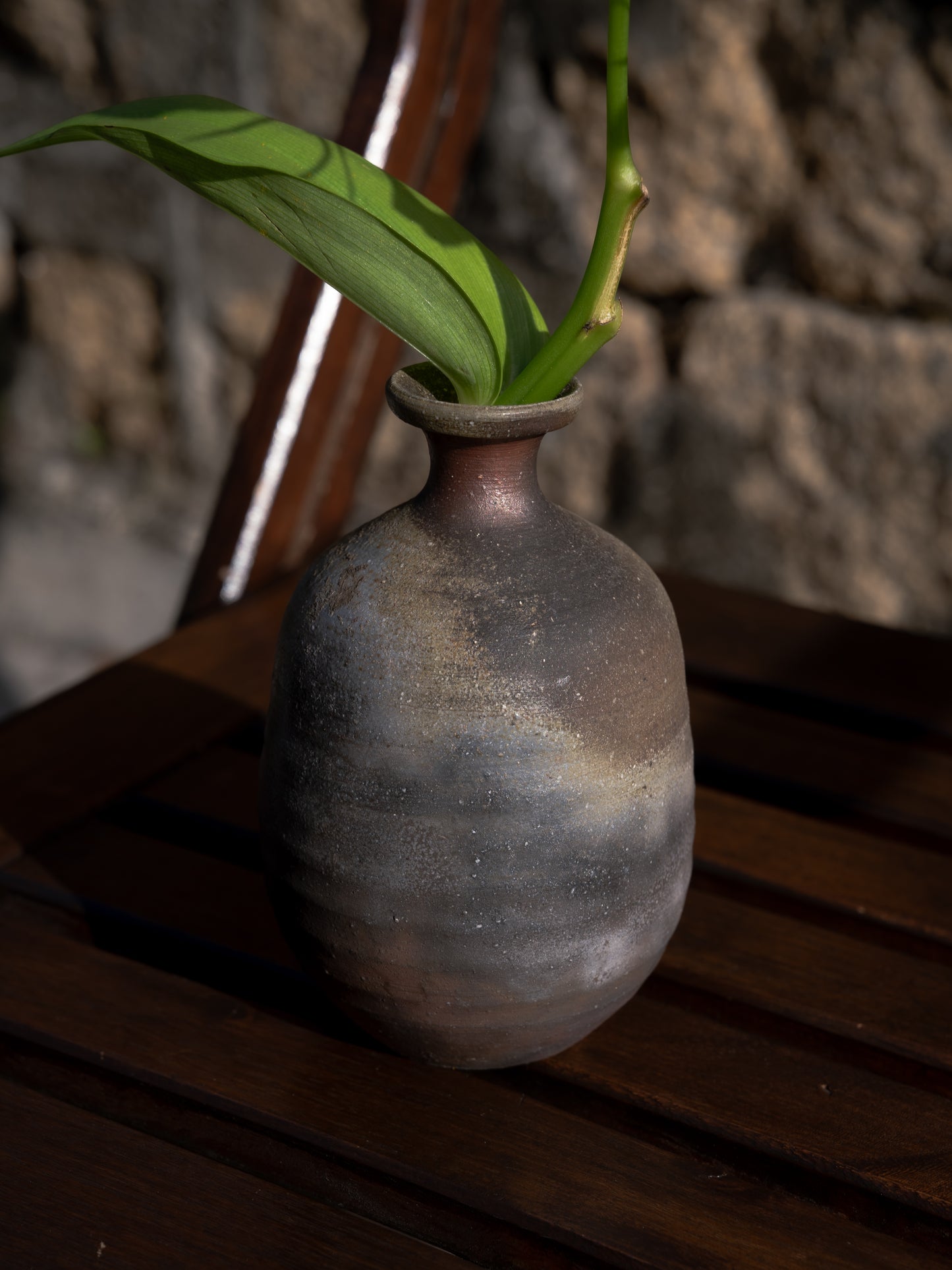 SHOWA ERA - Vase 昭和時期 備前焼 徳利型 一輪挿し 花器