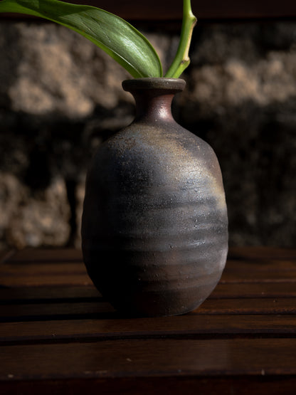 SHOWA ERA - Ceramic Vase 昭和時期 備前焼 德利型 挽插し 花器