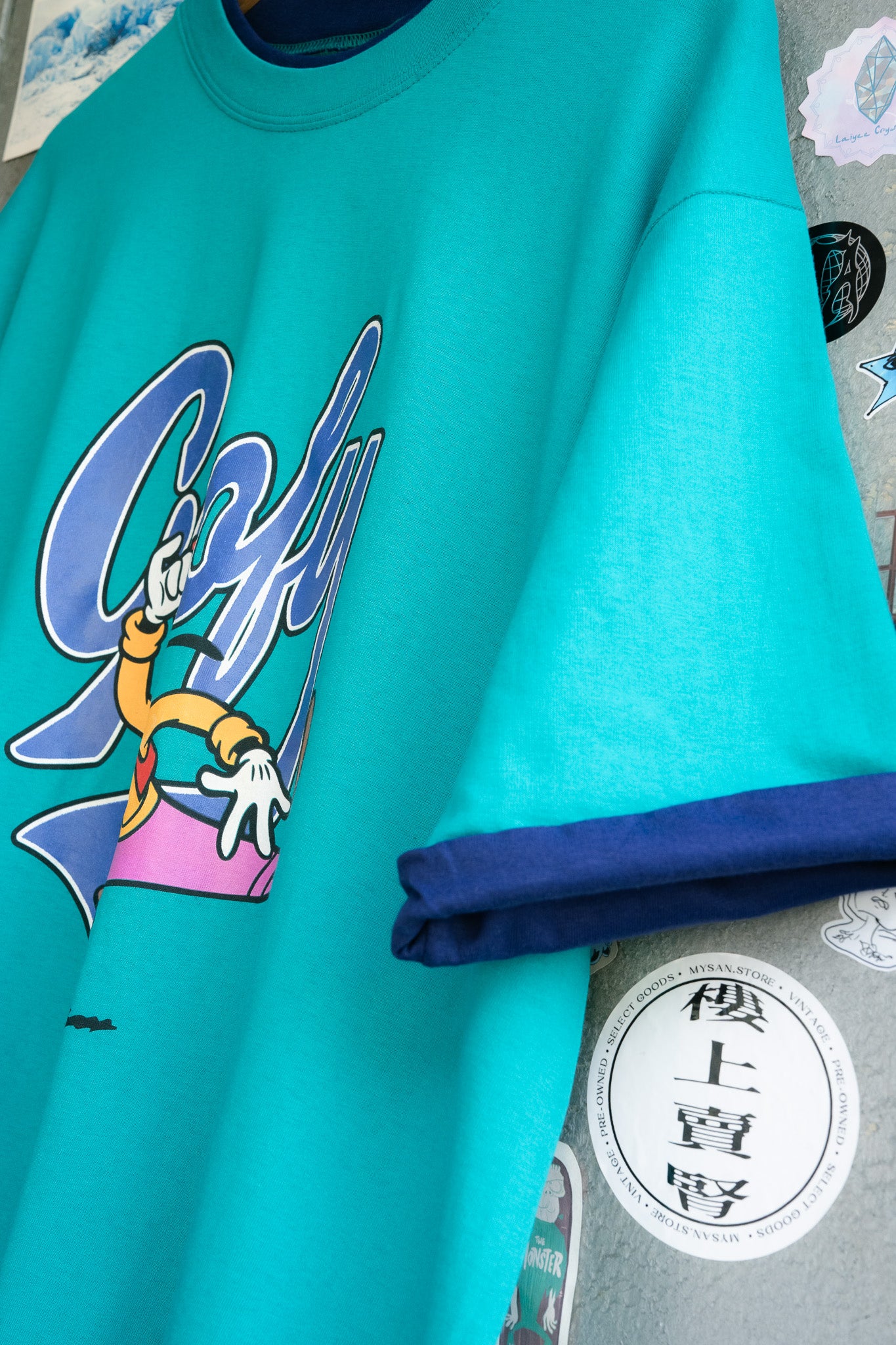 Mid 1990s "THE DISNEY STORE" Goofy Mock Layer Tee - NOS