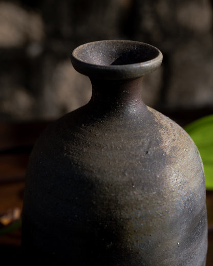 SHOWA ERA - Ceramic Vase 昭和時期 備前焼 德利型 挽插し 花器