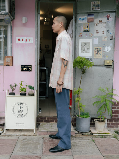 1990s "SADDLE KING WESTERN" Flannel Pearl Snap Short Sleeves Shirt