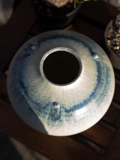 SHOWA ERA - 陶瓷花瓶 昭和時期 たち吉 藍色流花器