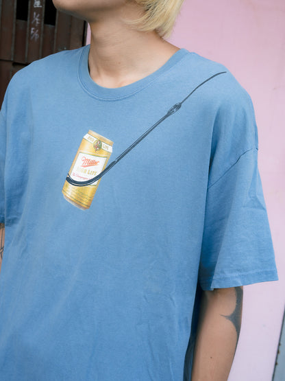 Early 2000s "HANES" Miller High Life Beer Fishing Tee