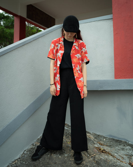"KENJI" Japanese Crane Printed Shirt