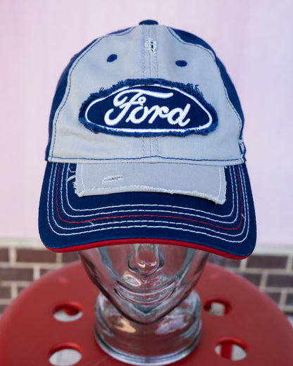 2000s "FORD" Destructed Double Layer Cap