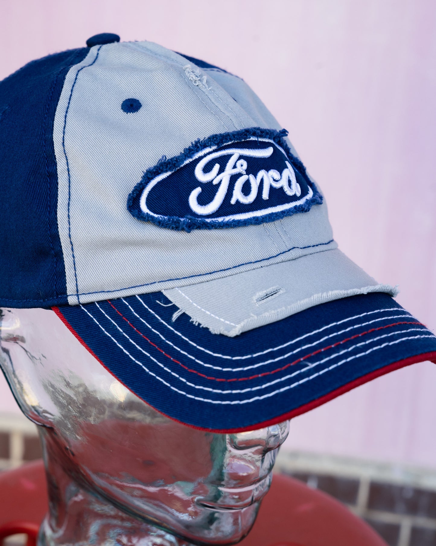2000s "FORD" Destructed Double Layer Cap