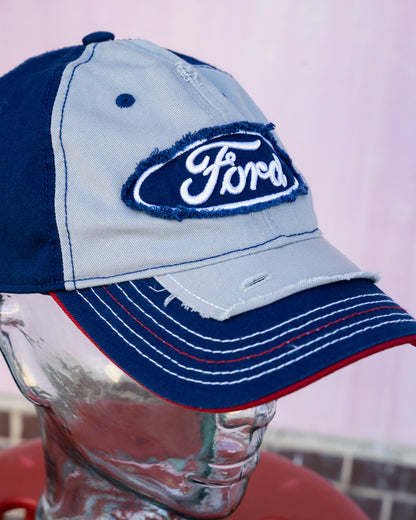2000s "FORD" Destructed Double Layer Cap