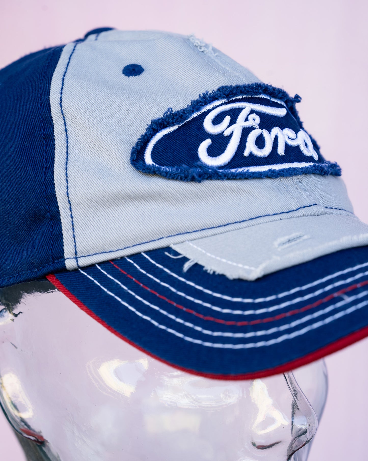 2000s "FORD" Destructed Double Layer Cap