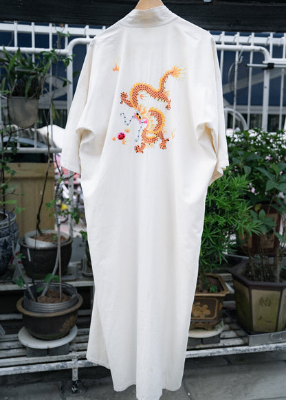1970s Chinese "GOLDEN DRAGON" Dragon Embroidered Robe