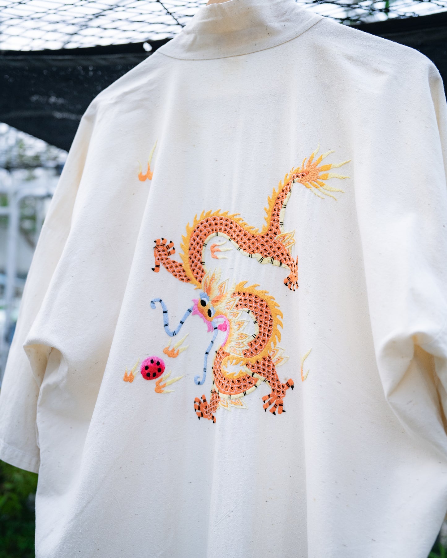 1970s Chinese "GOLDEN DRAGON" Dragon Embroidered Robe