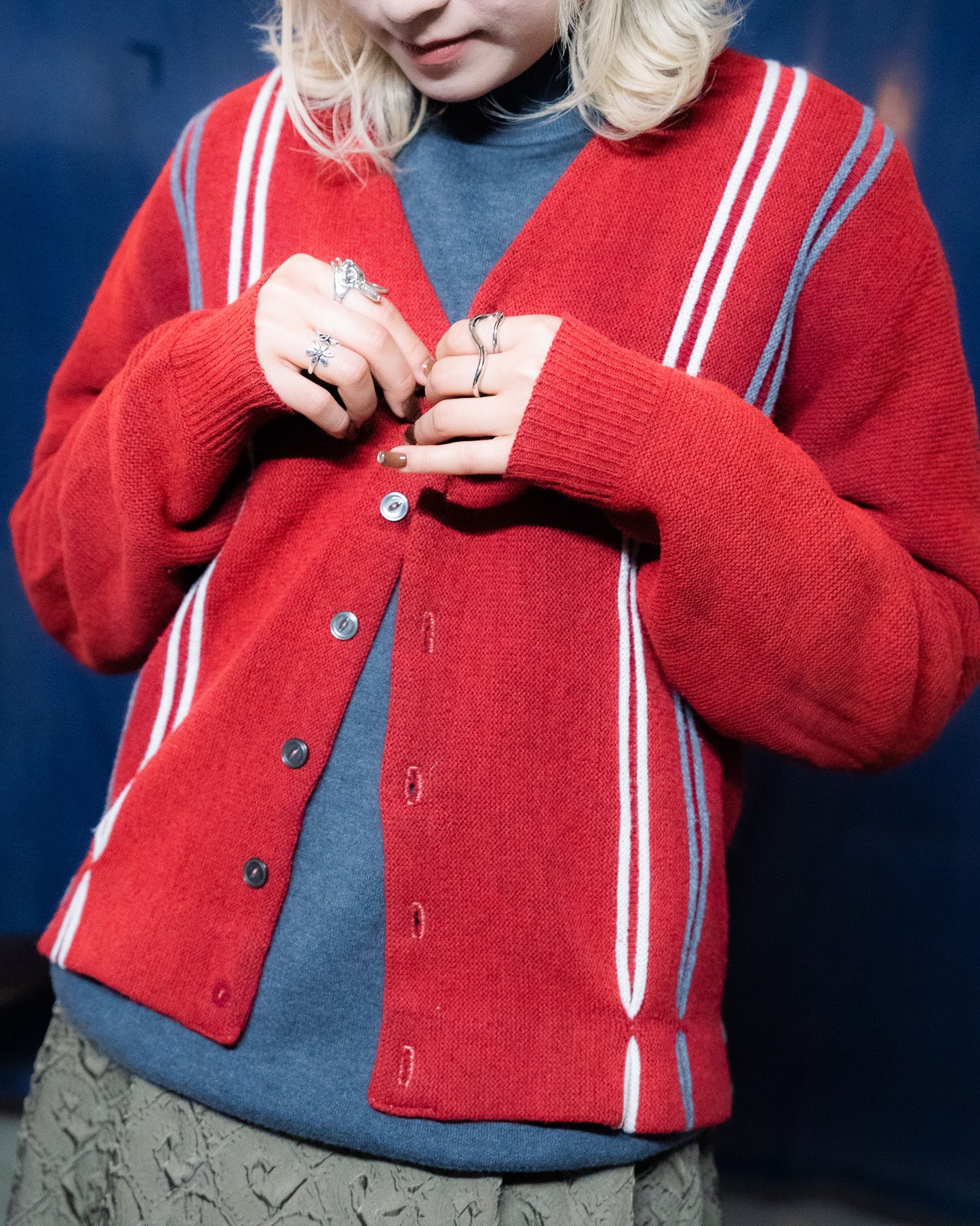 1960-70s Acrylic Button Up Knit Cardigan
