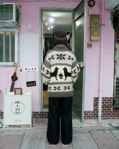 ~1990s "FIRST DOWN" Cowichan Knit Sweater