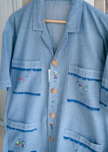 Traditional Haitian Karabela Short Sleeve Shirt