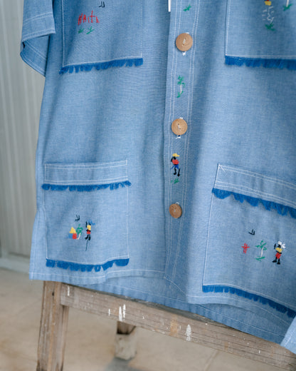 Traditional Haitian Karabela Short Sleeve Shirt