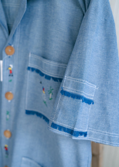 Traditional Haitian Karabela Short Sleeve Shirt