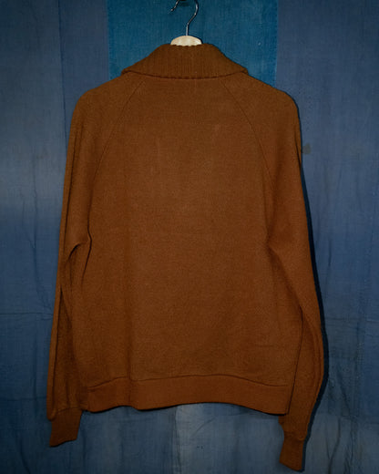 1950-60s Orlon Acrylic Mix Suede Shawl Collar Cardigan